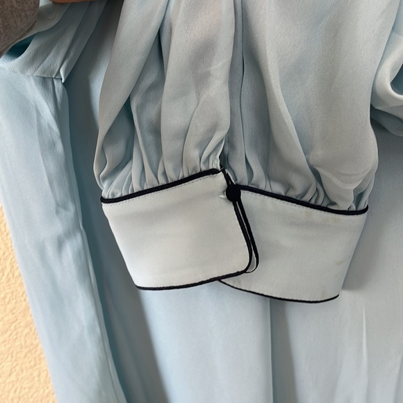 MANGO Light Blue Crewneck Blouse Size M - Picture 4 of 13